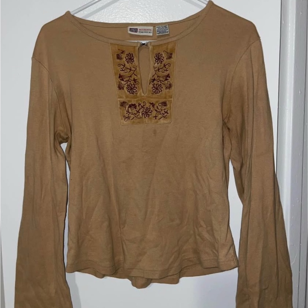Brown Long Sleeve Top
